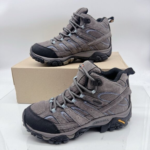 Merrell Moab 2 Mid Waterproof Hiking Boots Shoes Granite Gray Womens US 8 - NEW - Picture 3 of 12